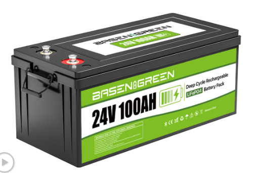 Акумулятор BASENGREEN 25,6В 100А·год LiFePO4, 2.5кВт год з BMS 100А, Bluetooth та зарядним пристроєм на 10А